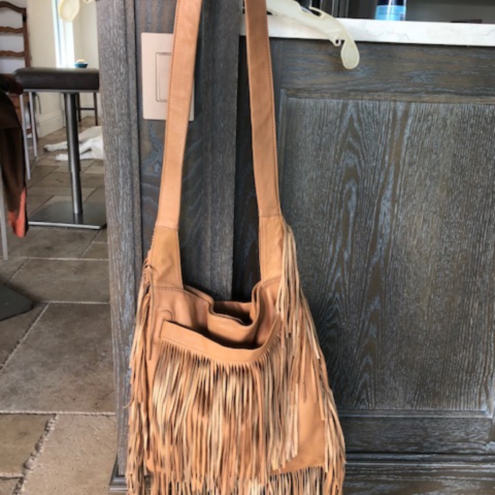 Leather Fringe shoulder bag Kennith Cole